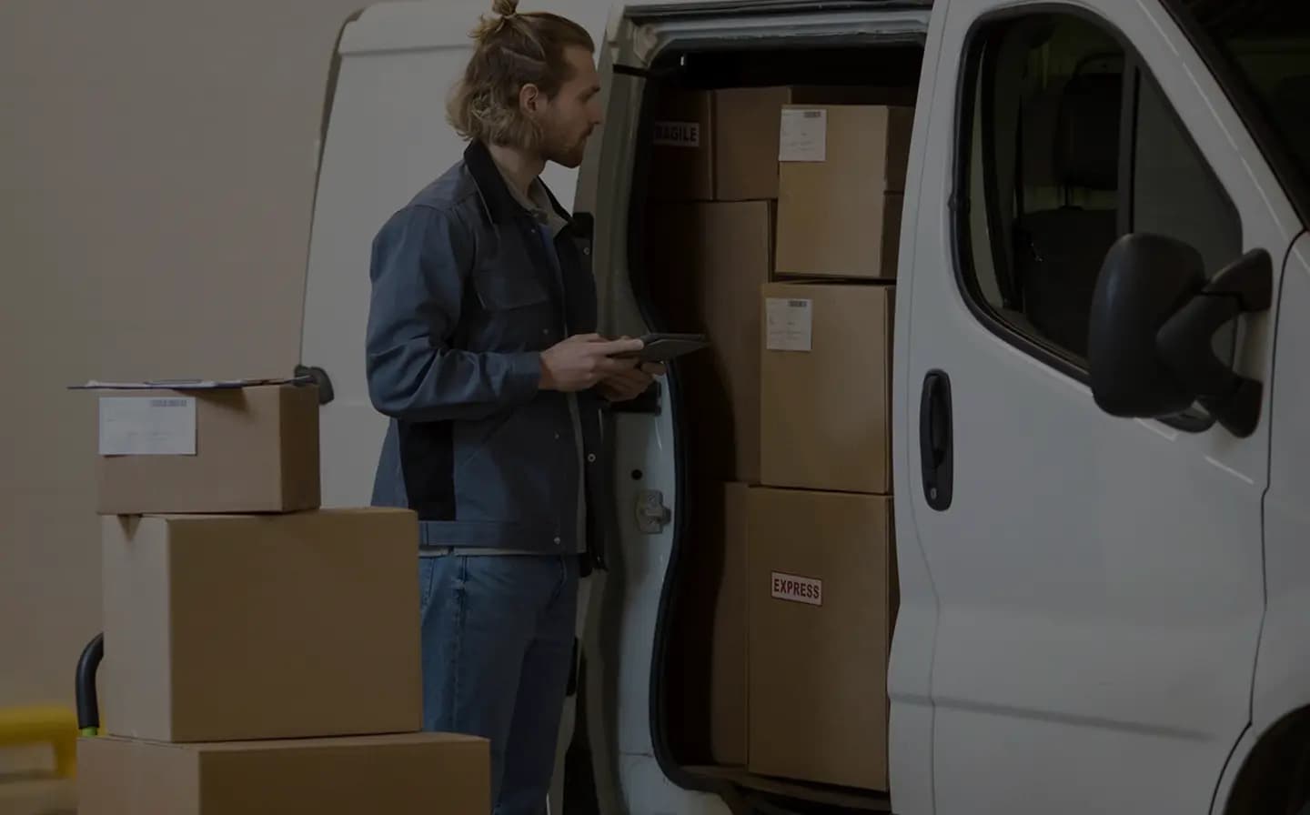 Parcels being loaded